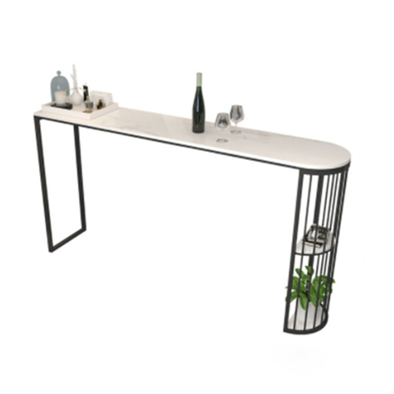 Modern Style Stone Bar Table White Colour Double pedestal Bar Dining Table Clearhalo 'Bar Furniture' 'Bar Tables' 'bar_tables' 'furn' 'furn_bar_tables' 'Furniture' 'Kitchen & Dining Furniture' 1200x1200_d3609b85-41b9-456f-abe4-4d0365f6d77f