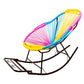 Chaise à bascule contemporaine Rootan Metal Frame Wing Chaise arrière Back Rocking Chair