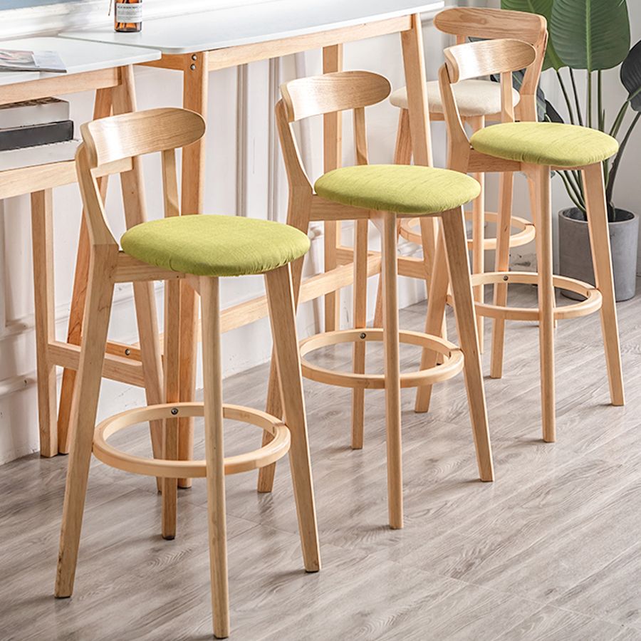 Modern Armless Backrest Counter Stool Wood Household Bar Stool with Cushion and Pedal Clearhalo 'Bar Furniture' 'Bar Stools' 'bar_stools' 'furn' 'furn_bar_stools' 'furniture_bar_stools' 'Kitchen & Dining Furniture' 'kitchen&dining_furn' 'kitchen' 'kitchen_furn' Furniture' 1200x1200_d3633b40-bb3b-45b0-9fd1-fbf22628a3a5