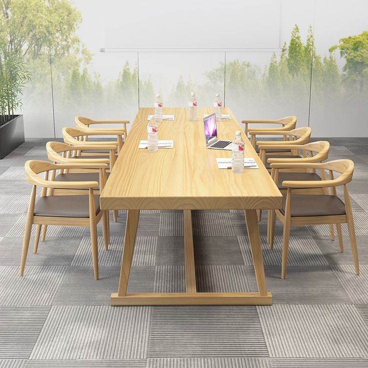 Rectangle Trestle Dinner Table Solid Wood Dining Room Collection for Home Clearhalo ' dining_table' 'Dining Tables & Seating' 'Dining Tables' 'furn' 'furn_dining_table' 'Furniture' 'furniture_dining_table' 'Kitchen & Dining Furniture' 'kitchen&dining_furn' 'kitchen' 'kitchen_dining_table' 1200x1200_d364159e-7a4d-4084-83c0-2ee026626005