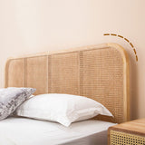 Vast houten paneelbed tropisch standaardbed met aangepaste gouden benen