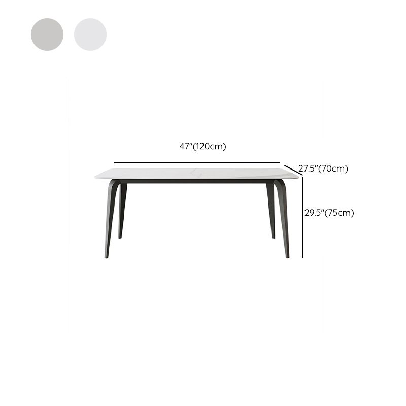 Table de salle à manger du milieu du siècle Table de dinette rectangulaire en pierre pour cuisine