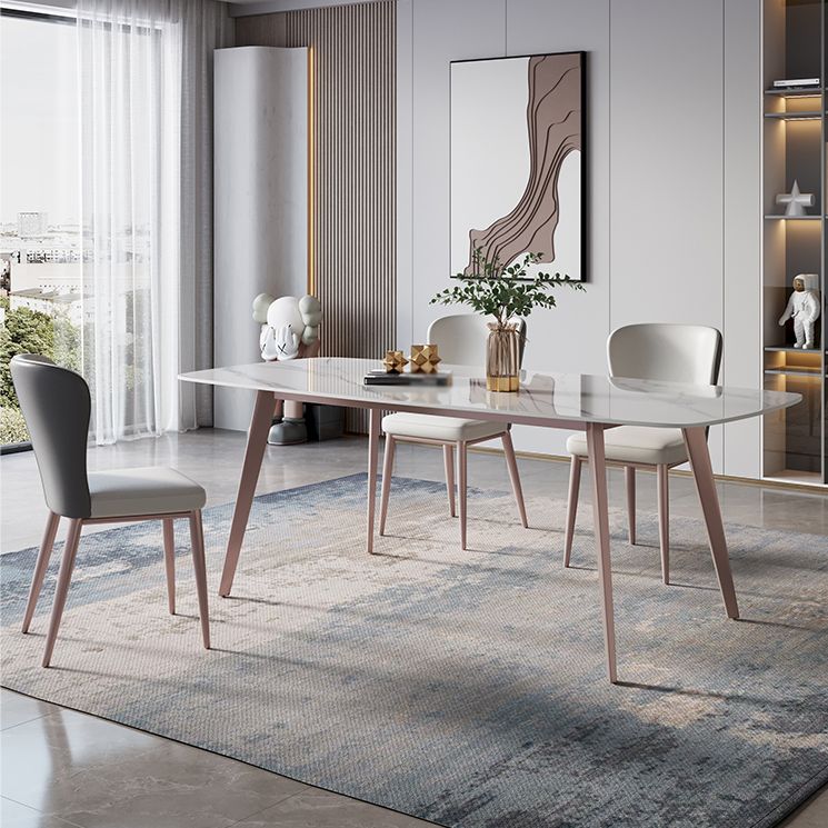 Designer Style Sintered Stone Dining Set 1/4/7 Pieces Rectangle Dining Table with Chairs Clearhalo 'Dining Room Sets' 'Dining Tables & Seating' 'dining_room_set' 'furn' 'furn_dining_room_set' 'Furniture' 'furniture_dining_room_set' 'Kitchen & Dining Furniture' 1200x1200_d3672d87-59fd-481a-b6ed-408c922ba9b0