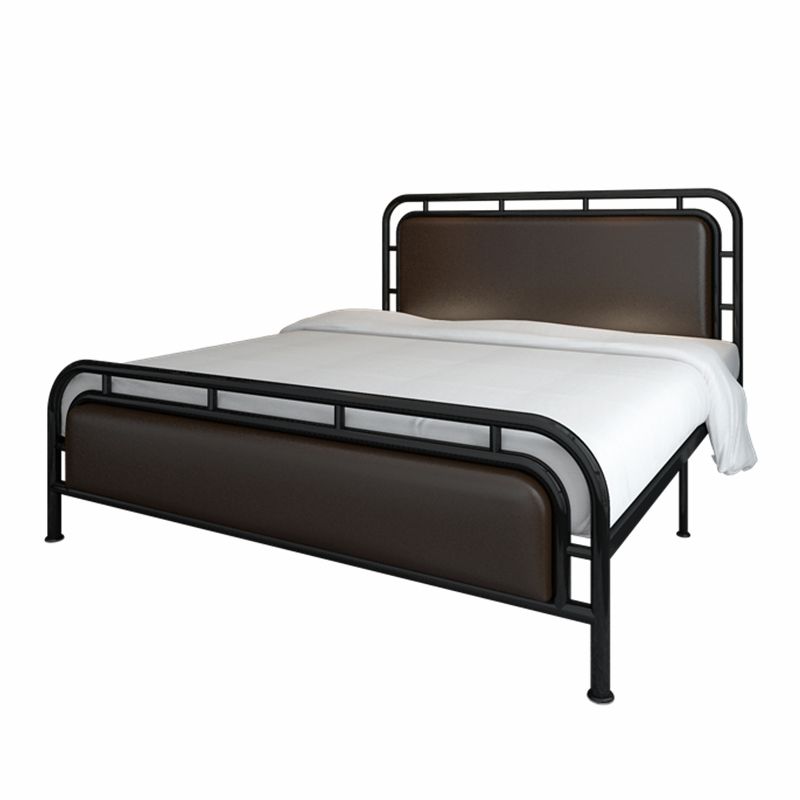 Glam Open-Frame Bed Metal and Upholstered Standard Bed, 43.3" Tall Clearhalo 'Bedroom Furniture' 'Beds' 'furn' 'furn_beds' 'Furniture' 1200x1200_d3676861-e8a7-4cc5-9862-d2b431b67292