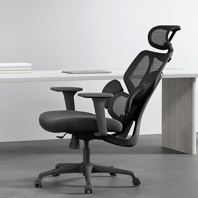 Adjustable Arm Office Chair Modernism Black Desk Chair with Wheels Clearhalo 'furn' 'furn_office_chair' 'Furniture' 'Office Chairs' 'Office Furniture' 'office_chair' 1200x1200_d3689a60-92f6-4ff2-9a0f-f951e18497b5