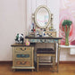 Victorian Makeup Vanity Desk Bedroom Dressing Table Stool Set with Drawer