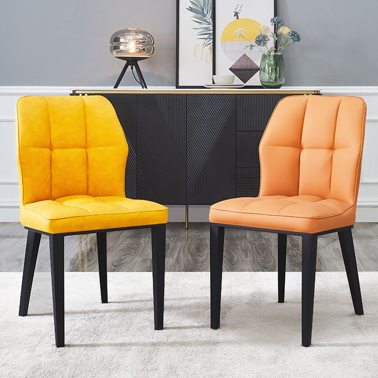 Contemporary Leather Dining Chairs Wingback Side Chair with Metal Legs for Restaurant Use Clearhalo ' kitchen&dining_furn' 'Dining Chairs' 'Dining Tables & Seating' 'dining_chair' 'furn' 'furn_dining_chair' 'Furniture' 'furniture_dining_chair' 'Kitchen & Dining Furniture' 'kitchen' 1200x1200_d36950cf-8691-45bb-9dc7-5d45632ca25c