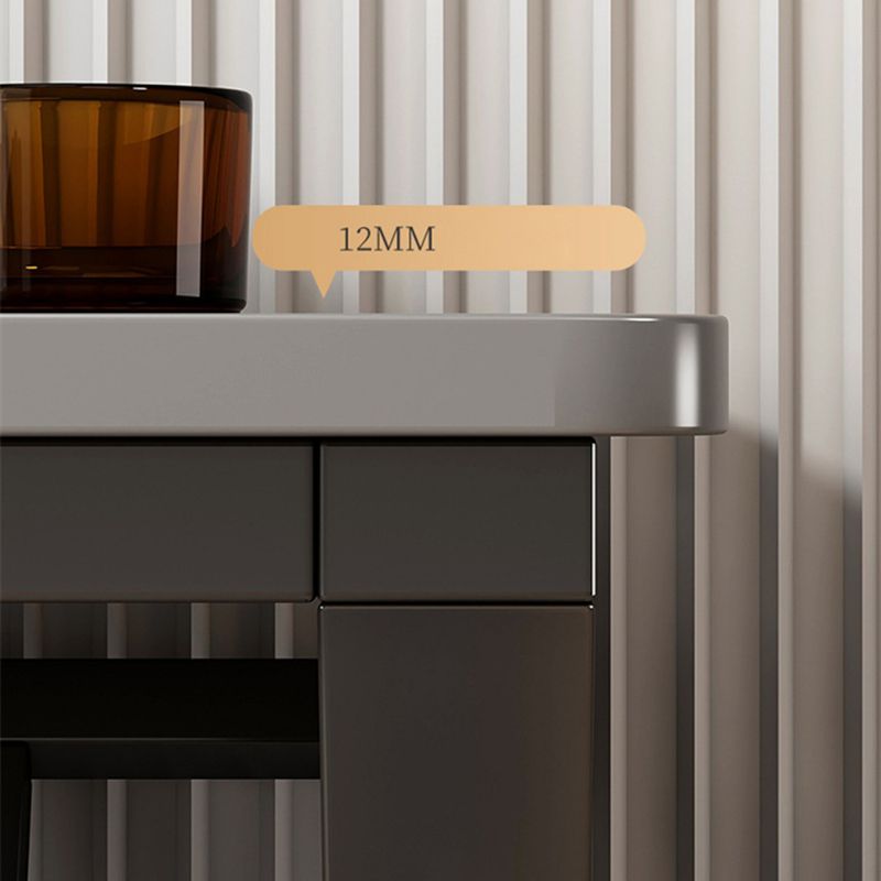 Escritorio de oficina de acero y madera artificial escritorio rectangular de la computadora con gestión de cables