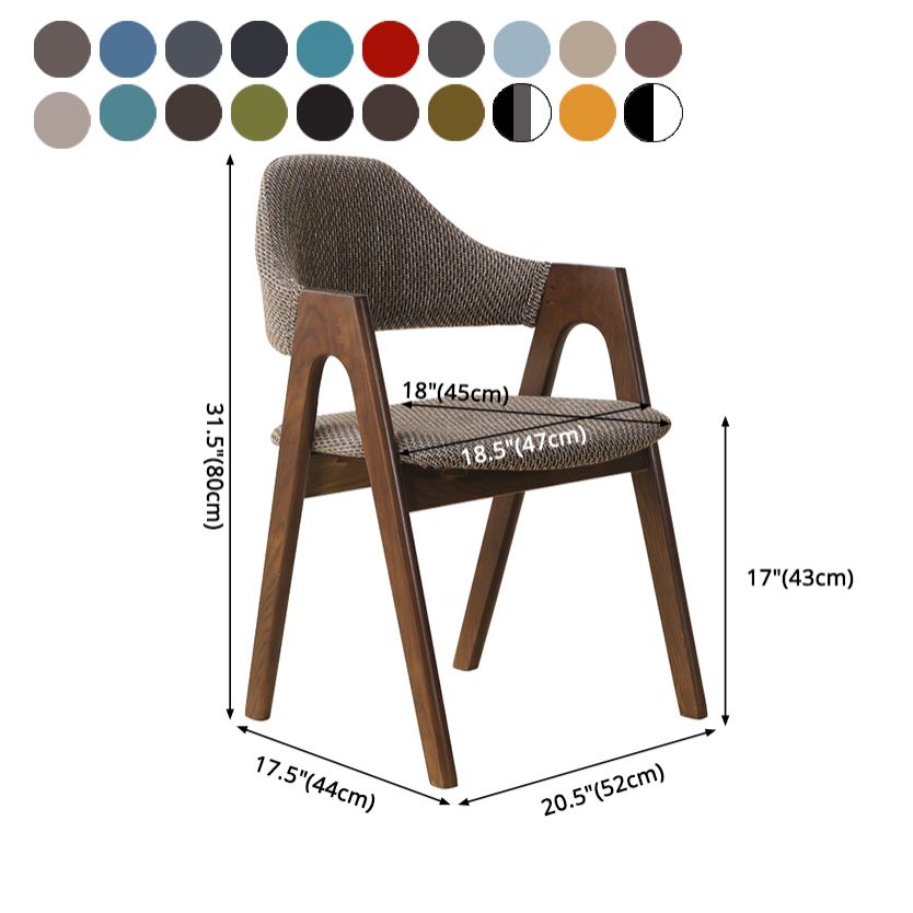 Modern Dining Armchair Upholstered Arm Chairs with Wood Legs (Set of 2) Clearhalo ' kitchen&dining_furn' 'Dining Chairs' 'Dining Tables & Seating' 'dining_chair' 'furn' 'furn_dining_chair' 'Furniture' 'furniture_dining_chair' 'Kitchen & Dining Furniture' 'kitchen' 1200x1200_d36b4209-0c9e-4f7f-bc01-4d7cd8d07907