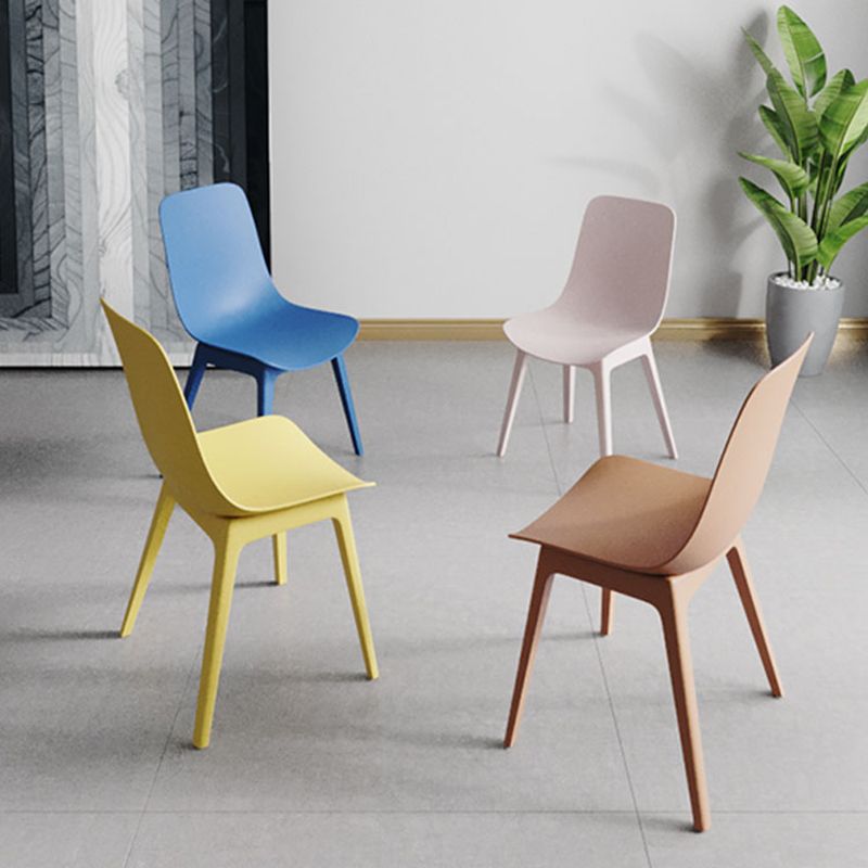 Scandinavian Armless Solid Back Chair Plastic Dining Side Chairs Clearhalo ' kitchen&dining_furn' 'Dining Chairs' 'Dining Tables & Seating' 'dining_chair' 'furn' 'furn_dining_chair' 'Furniture' 'furniture_dining_chair' 'Kitchen & Dining Furniture' 'kitchen' 1200x1200_d36bb931-de6b-4143-8728-e607040959ae