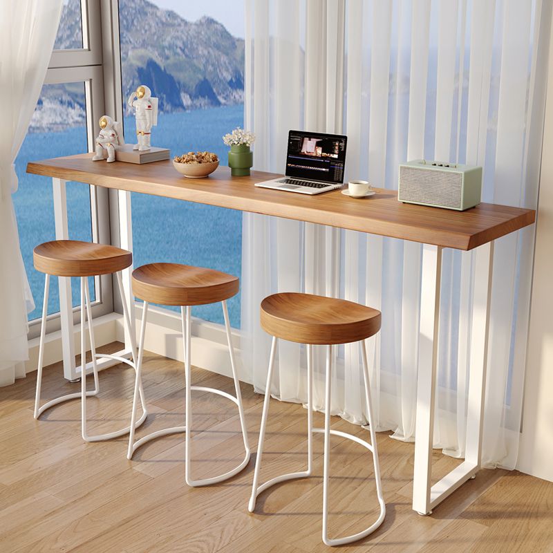 Contemporary Counter Height Table Solid Wood Bar Dining Table Clearhalo 'Bar Furniture' 'Bar Tables' 'bar_tables' 'furn' 'furn_bar_tables' 'Furniture' 'Kitchen & Dining Furniture' 1200x1200_d36db01f-9b60-4482-8728-e278e154ce42