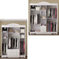 White Colour Wooden Wardrobe 2-Drawer Soft Close Door Wardrobe Closet Clearhalo 'Armoires & Wardrobes' 'armoires_wardrobes' 'Bedroom Furniture' 'furn' 'furn_armoires_wardrobes' 'Furniture' 1200x1200_d36dcd10-727c-4971-9b4b-0e77b0667438