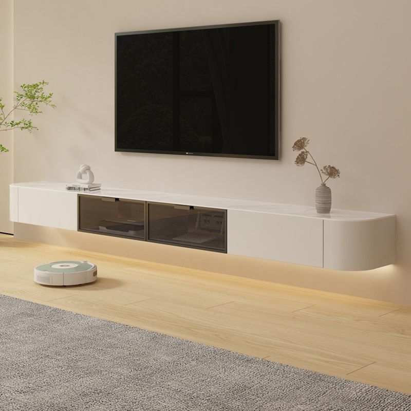 Modern White TV Media Stand Floating TV Stand Console with Drawers for Living Room Clearhalo 'furn' 'furn_tv_stands_entertainment_centers' 'Furniture' 'Living Room Furniture' 'TV Stands & Entertainment Centers' 'TV Stands & Media Storage Furniture' 'tv_stands_entertainment_centers' 1200x1200_d36dfa1f-0a84-439b-92c0-bec6bbd1d63b