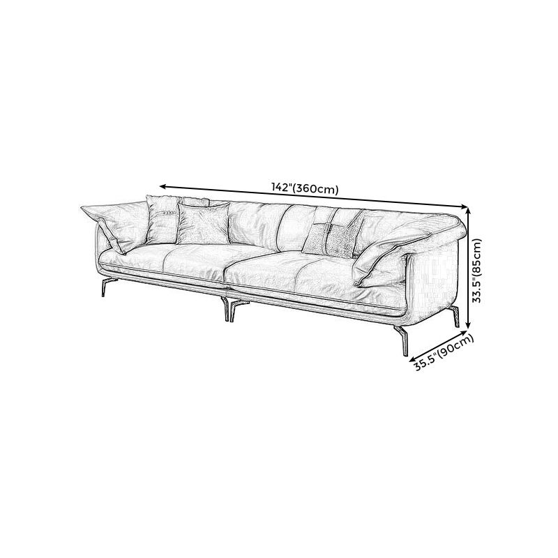 Brown Leather/Faux Leather Sectional Pillow Top Arm for Living Room Clearhalo 'furn' 'furn_sectionals' 'Furniture' 'furniture_sectionals' 'kitchen' 'kitchen_sectionals' 'Living Room Furniture' 'Sectionals' 1200x1200_d36f576c-4d3e-415f-88d6-de3d05964f10