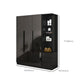 Modern Glass Doors Wardrobe Cabinet Black Bedroom Storage Cabinet