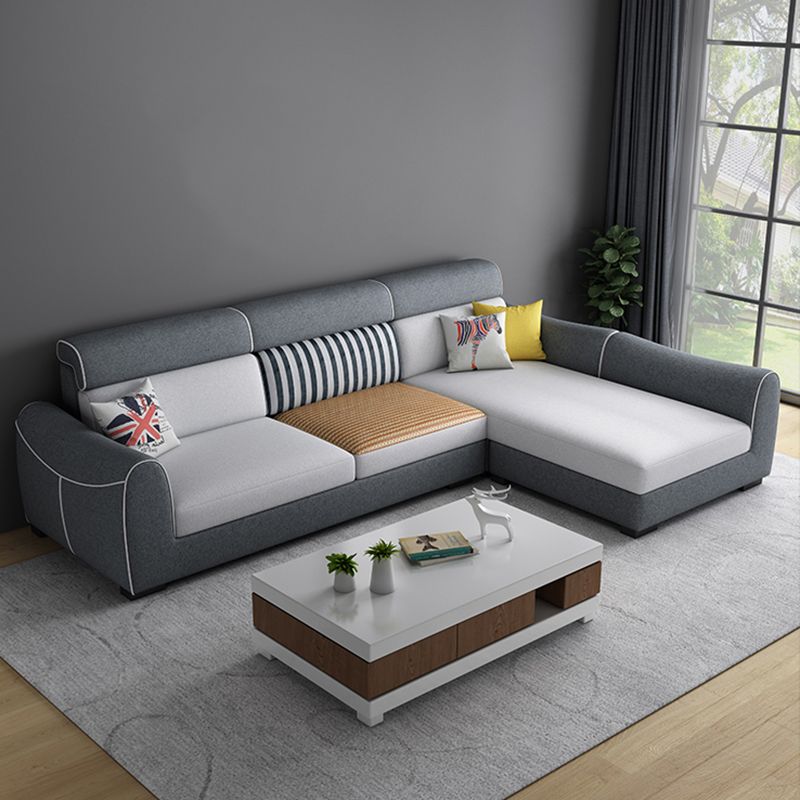 Canapé de bras carré moderne avec oreiller cousu en arrière pour l'appartement et le salon