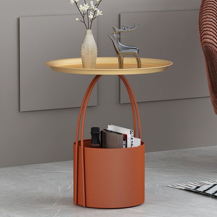 Round -Tablett Top Side Table Metall -Podest -Endtisch mit Speicher