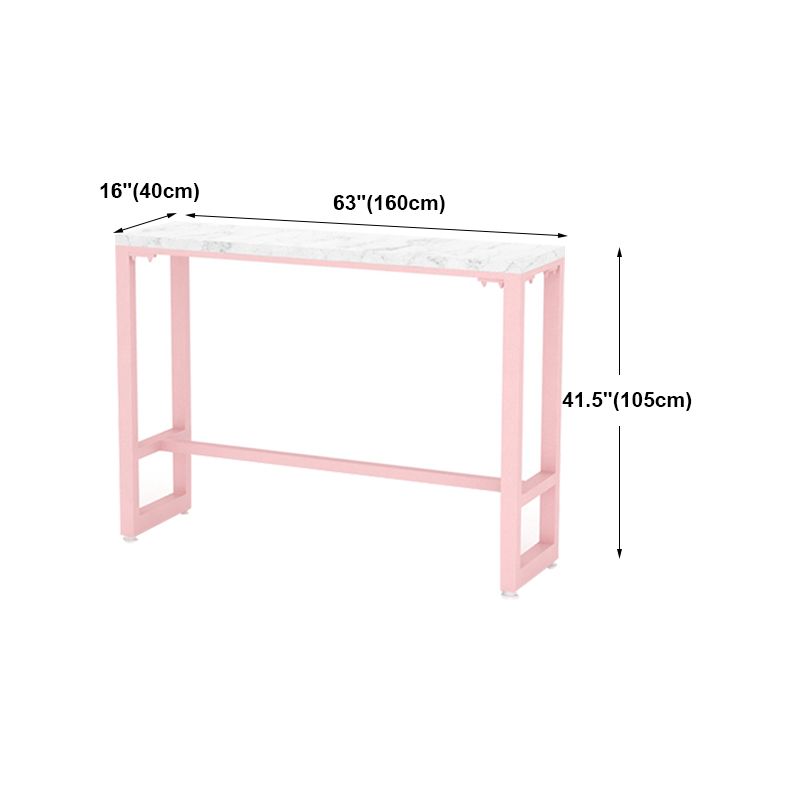 Modern Pink Rectangle Counter-height Pub Table Coffee Shop Footrest Pub Bar Table Clearhalo 'Bar Furniture' 'Bar Tables' 'bar_tables' 'furn' 'furn_bar_tables' 'Furniture' 'furniture_bar_tables' 'Kitchen & Dining Furniture' 'kitchen&dining_furn' 'kitchen' 1200x1200_d377665c-13f4-49b9-b85c-3bedecb78fe1