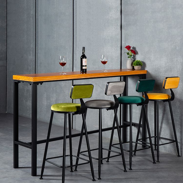 Industrial Armless Backrest Counter Stool Steel Cafe Bar Stool with Velvet Cushion Clearhalo 'Bar Furniture' 'Bar Stools' 'bar_stools' 'furn' 'furn_bar_stools' 'Furniture' 'furniture_bar_stools' 'Kitchen & Dining Furniture' 1200x1200_d37841f5-3533-4405-a90f-5539dc41034c