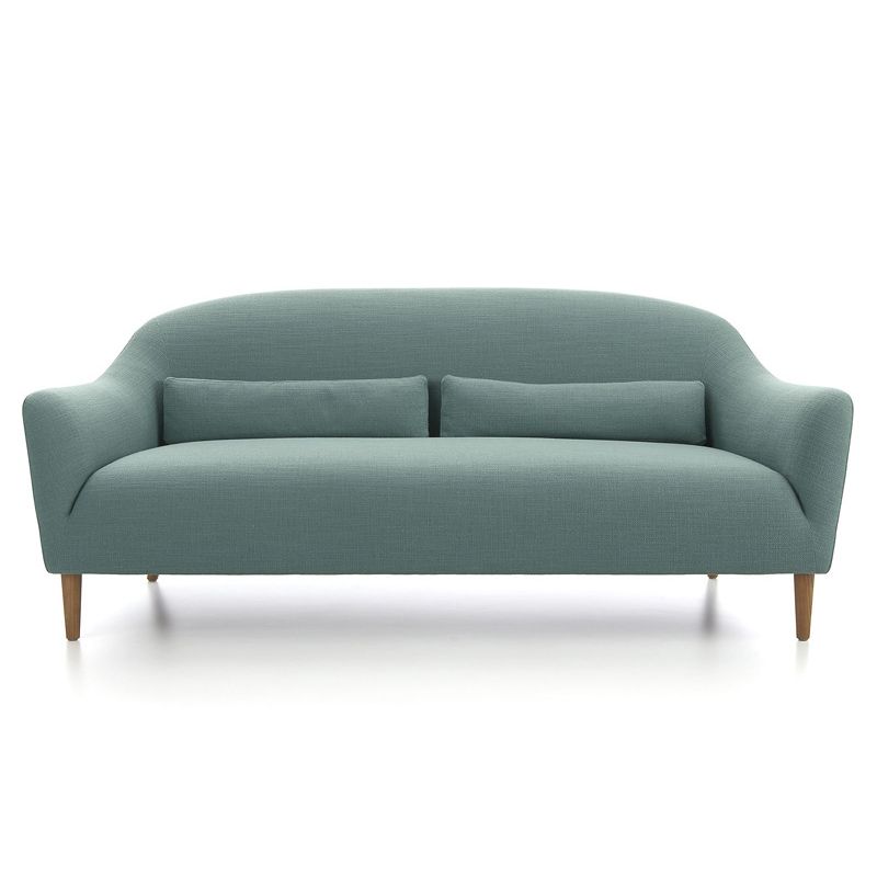 Scandinavian 3-Seat Linen Sofa Curved 33.86" D x 31.89" H Loveseat Clearhalo 'Furniture' 'furniture_sofas' 'kitchen' 'kitchen_sofas' 'Living Room Furniture' 'Sofa' 'sofas' 1200x1200_d379a92c-d561-45e9-a79e-28629240908e