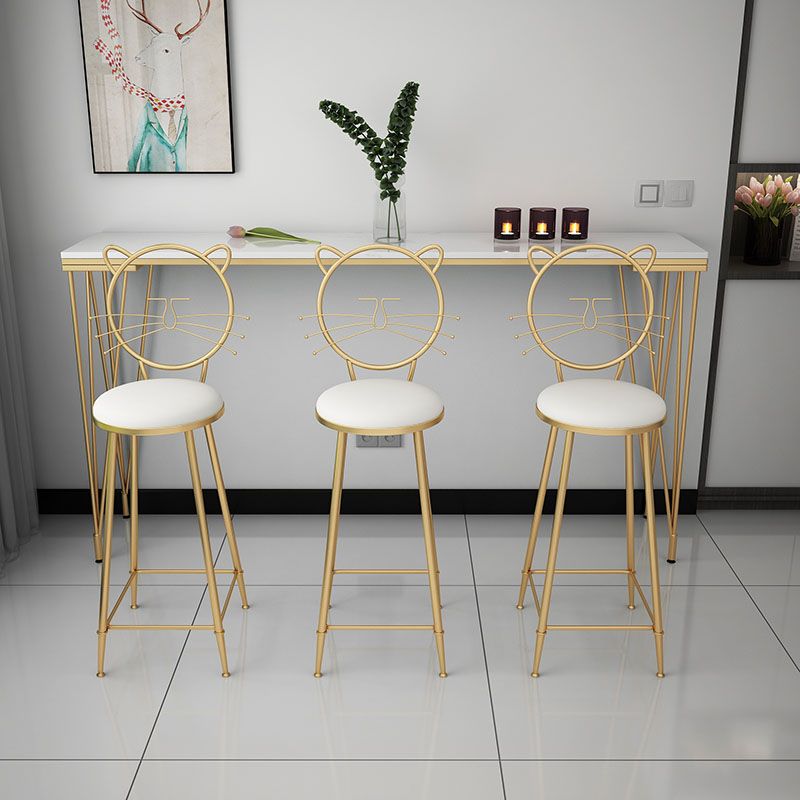 Glam Style Rectangle Bar Table Bar-Height Bistro Pub Table with 4 Legs Clearhalo 'Bar Furniture' 'Bar Tables' 'bar_tables' 'furn' 'furn_bar_tables' 'Furniture' 'Kitchen & Dining Furniture' 1200x1200_d37c1131-9c2f-412f-9a04-4e0167dddbdb