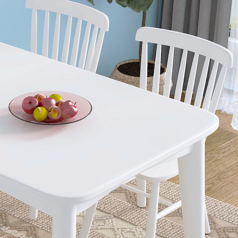 Set da tavolo da pranzo bianco 1/5/7 PC Tavolo da pranzo in legno massiccio in legno