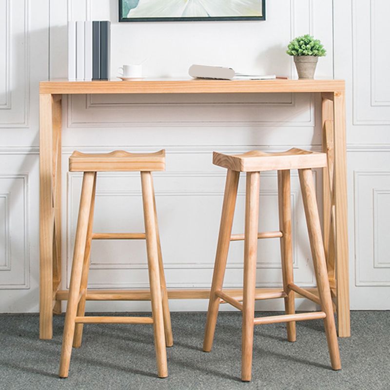 Mesa de Bar rectangular, mesa de Pub contemporánea de madera maciza para interiores