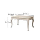White Stone Top Dining Table Rectangle Dining Table with 4 Wood Legs