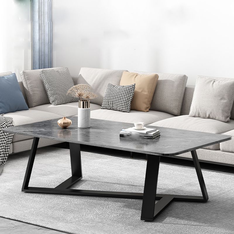 Tavolino da caffè con gambe incrociate Tavolino rettangolare minimalista in legno massello