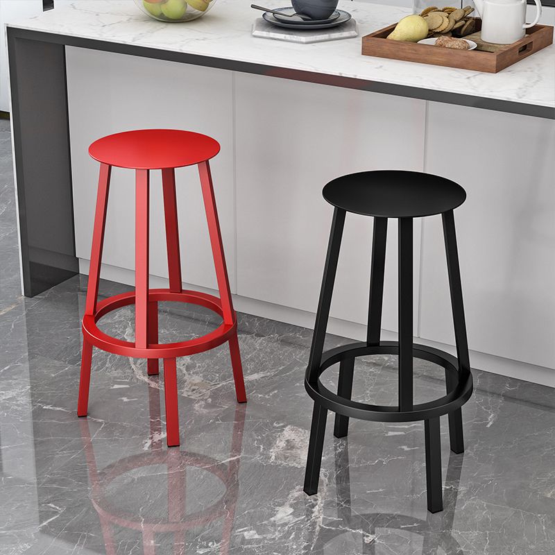 Industrial Rotatable Backless Counter Stool Iron Bar Stool with  Pedal for Bar