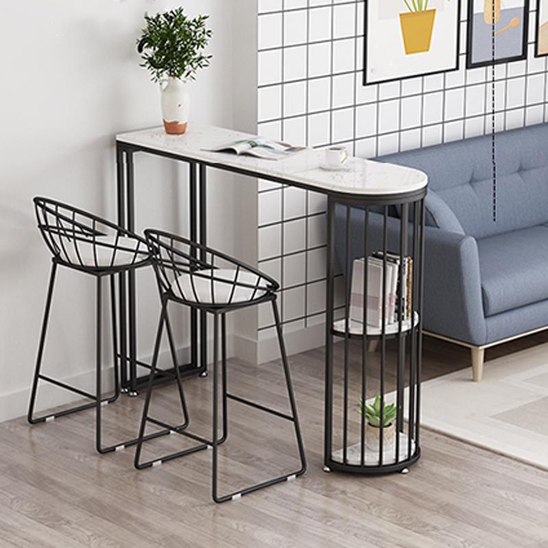 Table de bar de patio à double piédestal contemporain