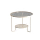 Modernism Round Glass and Steel Coffee Cocktail Table - 17.7"/19.7" H