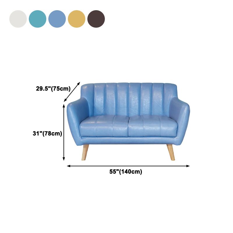 Standard Faux Leather Stain Resistant Sewn Pillow Back Sofa Couch