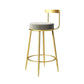 Modern Style Linen Counter Stool Round Low Back Bar Stool with Footrest Clearhalo 'Bar Furniture' 'Bar Stools' 'bar_stools' 'furn' 'furn_bar_stools' 'Furniture' 'Kitchen & Dining Furniture' 1200x1200_d38696db-e453-46fa-a867-f3ec1fba9c5e