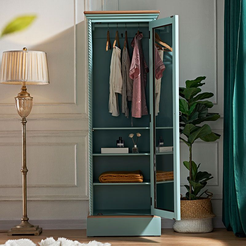 Coastal Cabinet with Hinged Door Wood Matte Finish Storage Cabinet Clearhalo 'Armoires & Wardrobes' 'armoires_wardrobes' 'Bedroom Furniture' 'furn' 'furn_armoires_wardrobes' 'Furniture' 1200x1200_d38749a8-58b0-40b3-a203-436c39cb8ea1