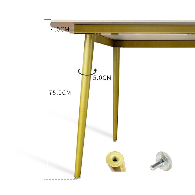 Glam 1/4/5/6/7 Pieces Dining Set Rectangle Stone Dining Table for Dining Room Clearhalo 'Dining Room Sets' 'Dining Tables & Seating' 'dining_room_set' 'furn' 'furn_dining_room_set' 'Furniture' 'furniture_dining_room_set' 'Kitchen & Dining Furniture' 1200x1200_d387f318-769a-43d7-a5bc-ddddb76fabbd