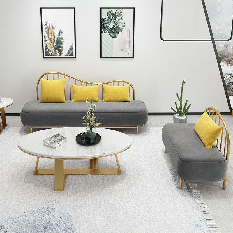 Velvet moderne stijl setee -statement armloze bank met 1/3 kussens