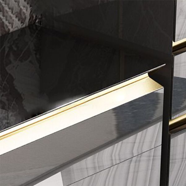 Glas- en houten tv -mediaconsole met laden Glam TV Stand Console