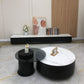 Round Stone Coffee Table Pedestal Nesting Coffee Table Set with Drawer Clearhalo 'Coffee & Accent Tables' 'Coffee Tables' 'coffee_tables' 'furn' 'furn_coffee_tables' 'Furniture' 'Living Room Furniture' 1200x1200_d38ab9d6-ff94-4a24-8110-886ff5a5bc1c