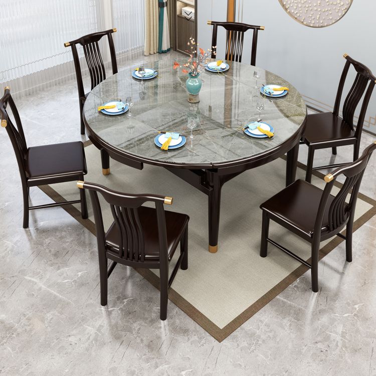 Glam Round Sintered Stone Table Extendable Standard Dining Table for Kitchen Clearhalo ' dining_table' 'Dining Tables & Seating' 'Dining Tables' 'furn' 'furn_dining_table' 'Furniture' 'furniture_dining_table' 'Kitchen & Dining Furniture' 'kitchen&dining_furn' 'kitchen' 'kitchen_dining_table' 1200x1200_d38af6ac-d5b1-4324-b614-e230ba8256aa