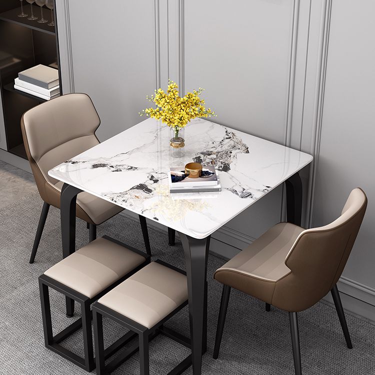 4-foot Stone Dinning Table Industrial Style Square Furniture for Indoor Clearhalo ' dining_table' 'Dining Tables & Seating' 'Dining Tables' 'furn' 'furn_dining_table' 'Furniture' 'furniture_dining_table' 'Kitchen & Dining Furniture' 'kitchen&dining_furn' 'kitchen' 'kitchen_dining_table' 1200x1200_d38d34c4-42fa-4ce7-ac39-f375759c9000