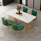 Rectangular Sintered Stone Dining Table Modern Black-white Furniture with Double Pedestal