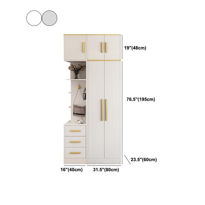 Contemporary Style Wardrobe Wooden Wardrobe Closet with Drawer Clearhalo 'Armoires & Wardrobes' 'armoires_wardrobes' 'Bedroom Furniture' 'furn' 'furn_armoires_wardrobes' 'Furniture' 1200x1200_d38f3690-8fa1-47ef-83ab-899121625d32