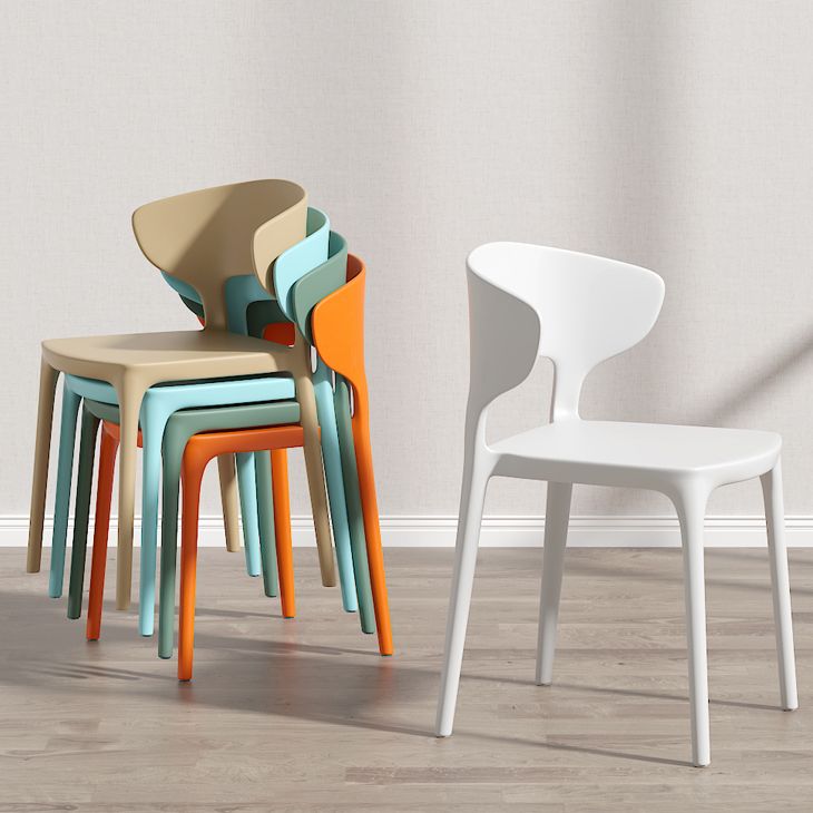 Minimalist Plastic Dining Armless Chair Colorful Wingback Side Chair Clearhalo 'Dining Chairs' 'Dining Tables & Seating' 'dining_chair' 'furn' 'furn_dining_chair' 'Furniture' 'furniture_dining_chair' 'Kitchen & Dining Furniture' 1200x1200_d39000a2-0317-455a-a45c-70e780d607a2