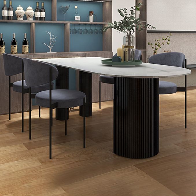 Modern Style Sintered Stone Dinner Room Kitchen Table White Table with Wooden Base Clearhalo ' dining_table' 'Dining Tables & Seating' 'Dining Tables' 'furn' 'furn_dining_table' 'Furniture' 'furniture_dining_table' 'Kitchen & Dining Furniture' 'kitchen&dining_furn' 'kitchen' 'kitchen_dining_table' 1200x1200_d390e5f8-a247-44f3-b924-4b0ff8357c90