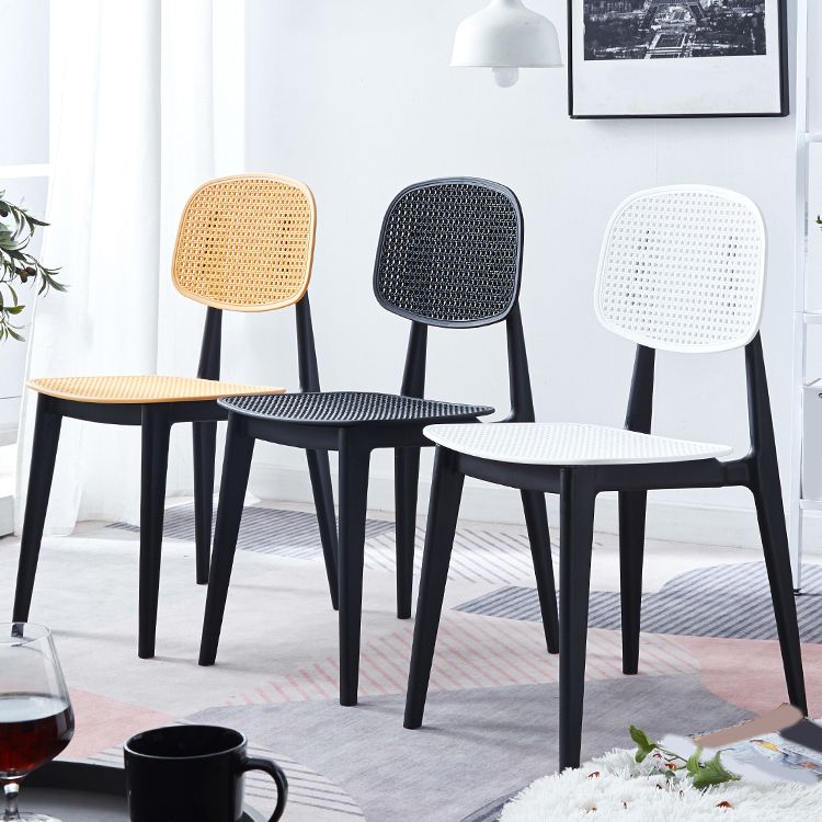 Sedia da pranzo in plastica in plastica aperta in stile contemporaneo per sala da pranzo