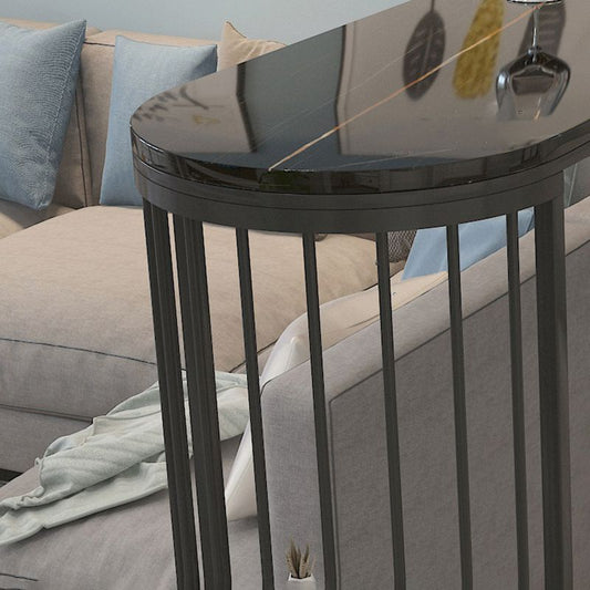 Stone Bar Dining Table Modern Oval Bar Table with Double Pedestal for Milk Tea Shop Clearhalo 'Bar Furniture' 'Bar Tables' 'bar_tables' 'furn' 'furn_bar_tables' 'Furniture' 'furniture_bar_tables' 'Kitchen & Dining Furniture' 1200x1200_d393ebbc-f728-4906-bb49-1ab4beccab12