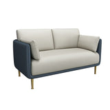 Glam Cushions Pillow Top Arm Faux Leather Stationary Sofa for Living Room