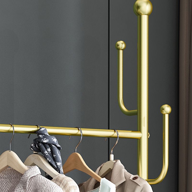 Modern Coat Rack Free Standing Hooks Design Metallic Coat Hanger with Universal Wheel Clearhalo 'Entry & Mudroom Furniture' 'furn' 'furn_hall_tree_coat_racks' 'Furniture' 'Hall Trees & Coat Racks' 'hall_tree_coat_racks' 1200x1200_d3952dfd-7459-40e4-9830-e1ae26d2022c