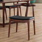 Contemporary Style Real Leather Dining Chairs Open Back Dining Side Chair